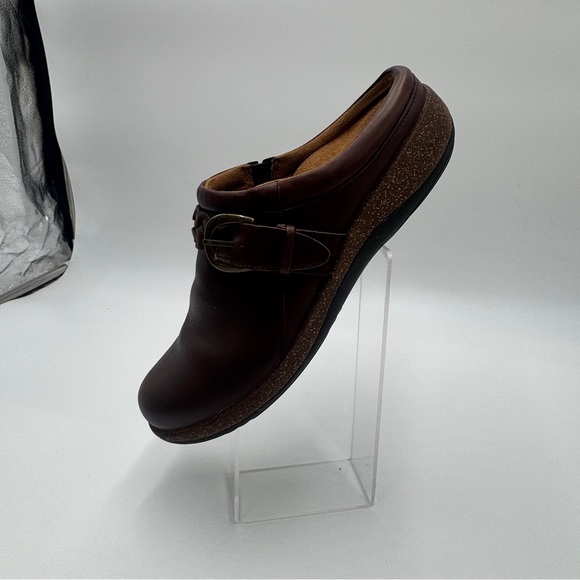 Aetrex Brown Leather Mules Slip-On Comfort - Picture 13 of 16